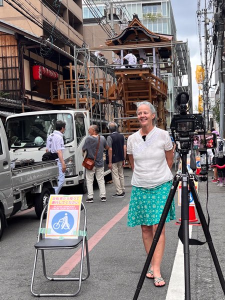 Catherine Pawasarat Filming Gion Matsuri